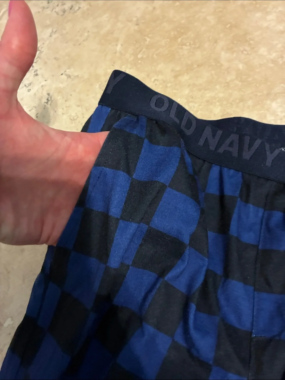 Old Navy Blue and Black Checkered Kids Pajama Pants